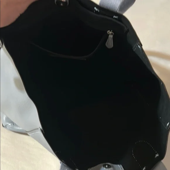 Coach Light Gray Leather Tote - Picture 5 of 10